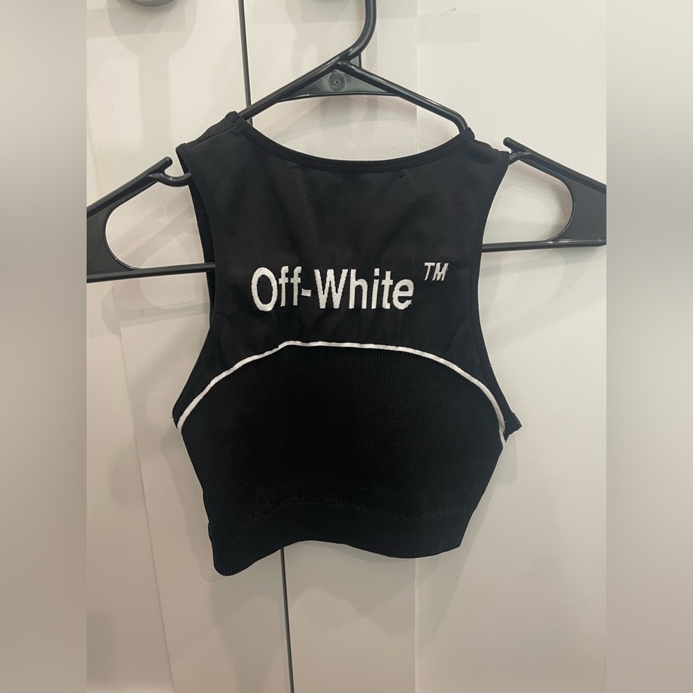 Black and White Athletic Logo Seamless Bra Size S-M - Picture 3 of 8